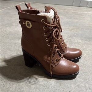 Brown Lace-Up Ankle Boots